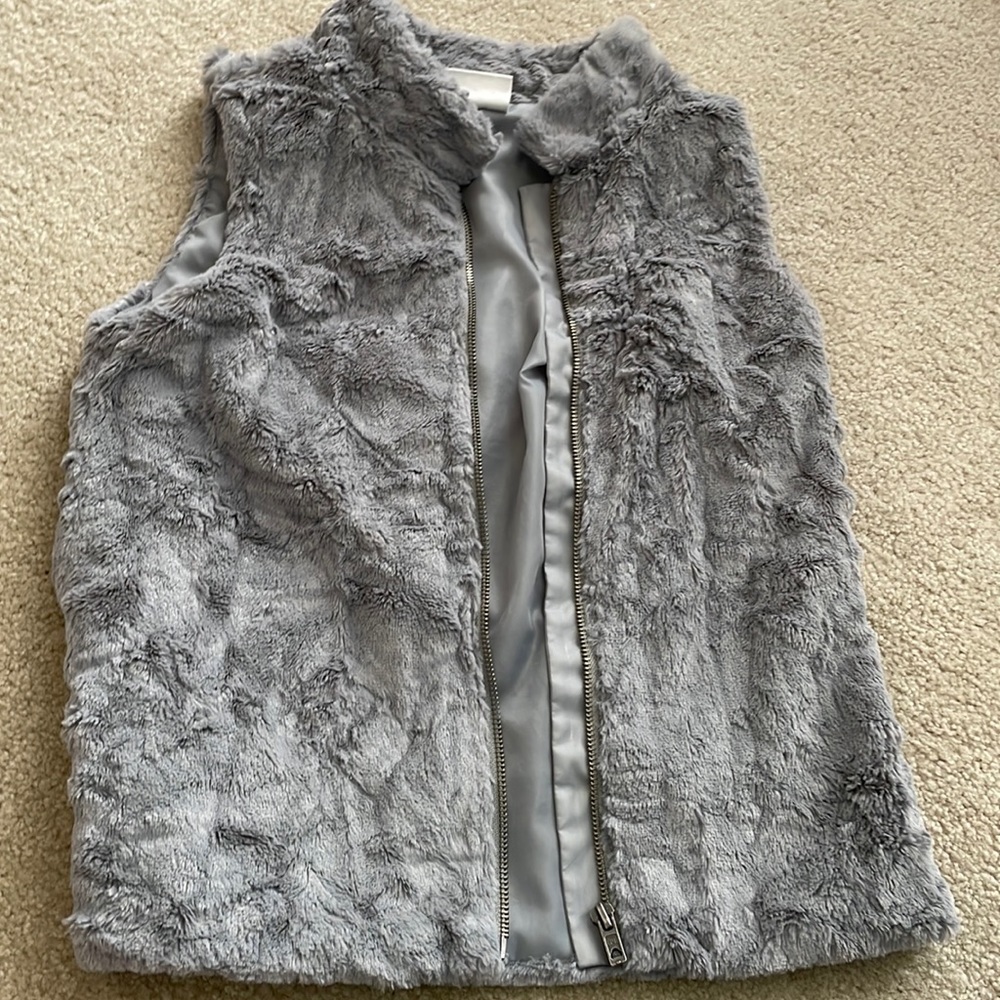 Girls Crazy 8 Grey Plush Vest